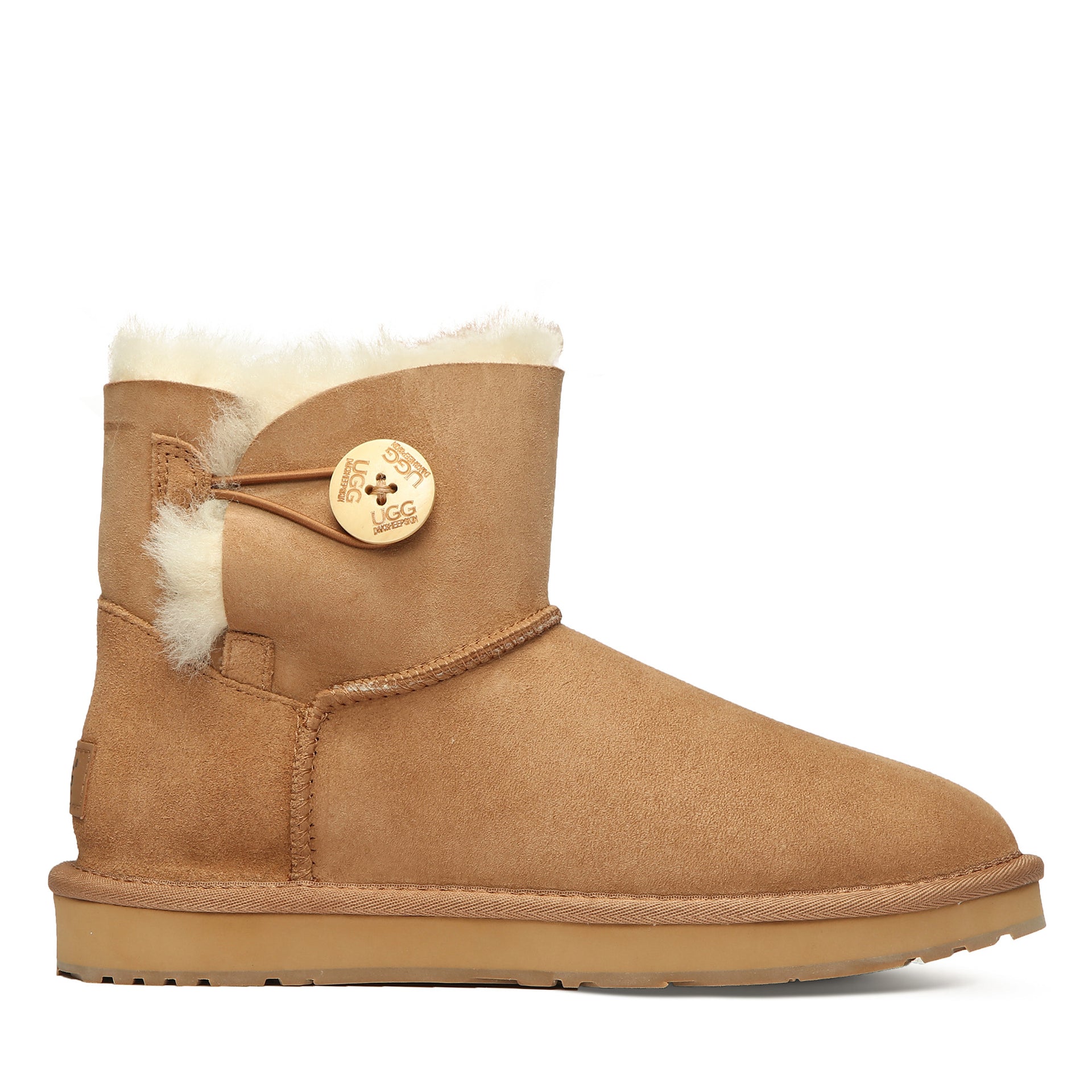 Classic Mini Button Uggs, women's boots in Chestnut view 1