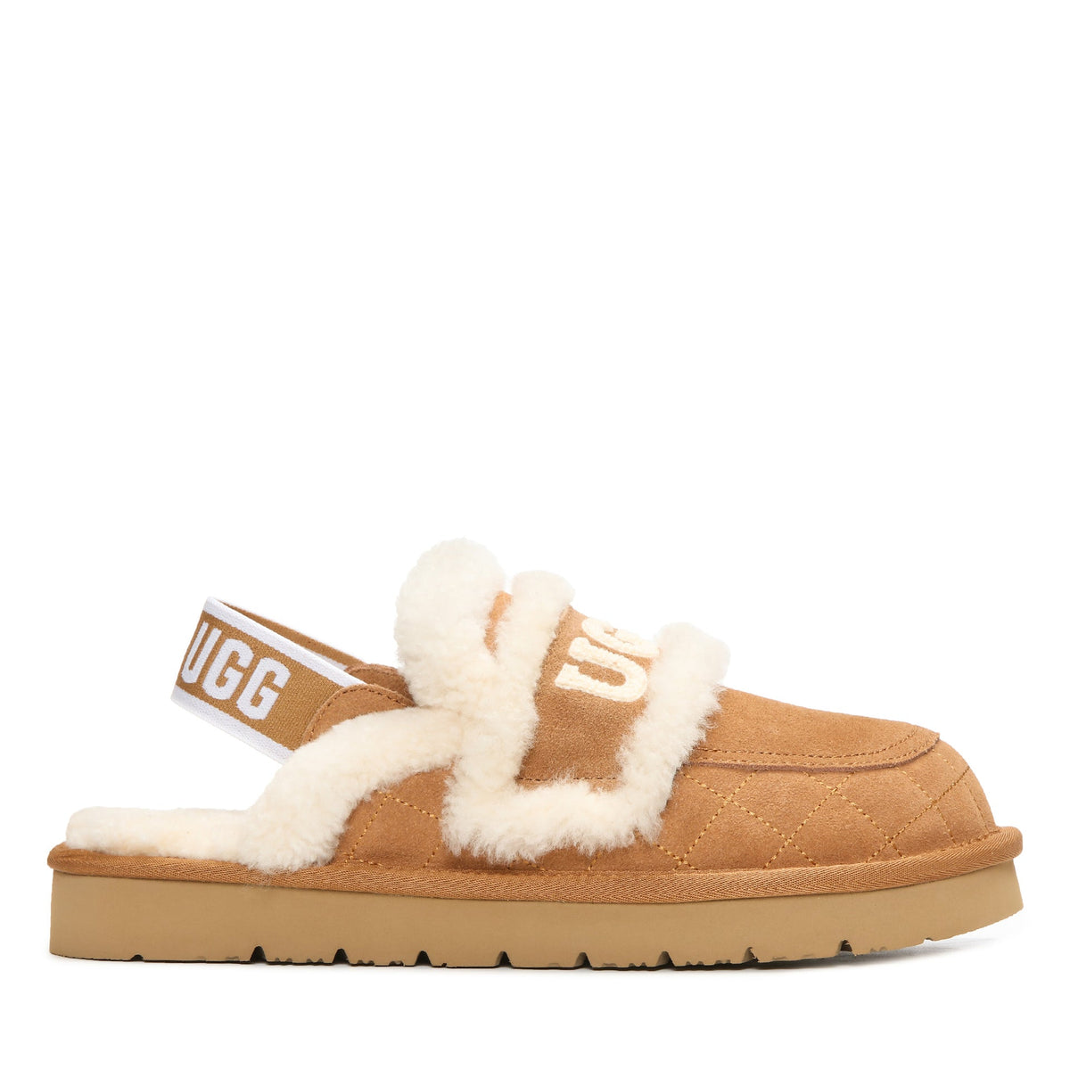 Detachable Fluffy Uggs, women's slippers in Chestnut view 1