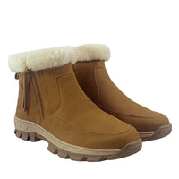 Evelyn Zip Fluffy Boots, for women in Chestnut view 2