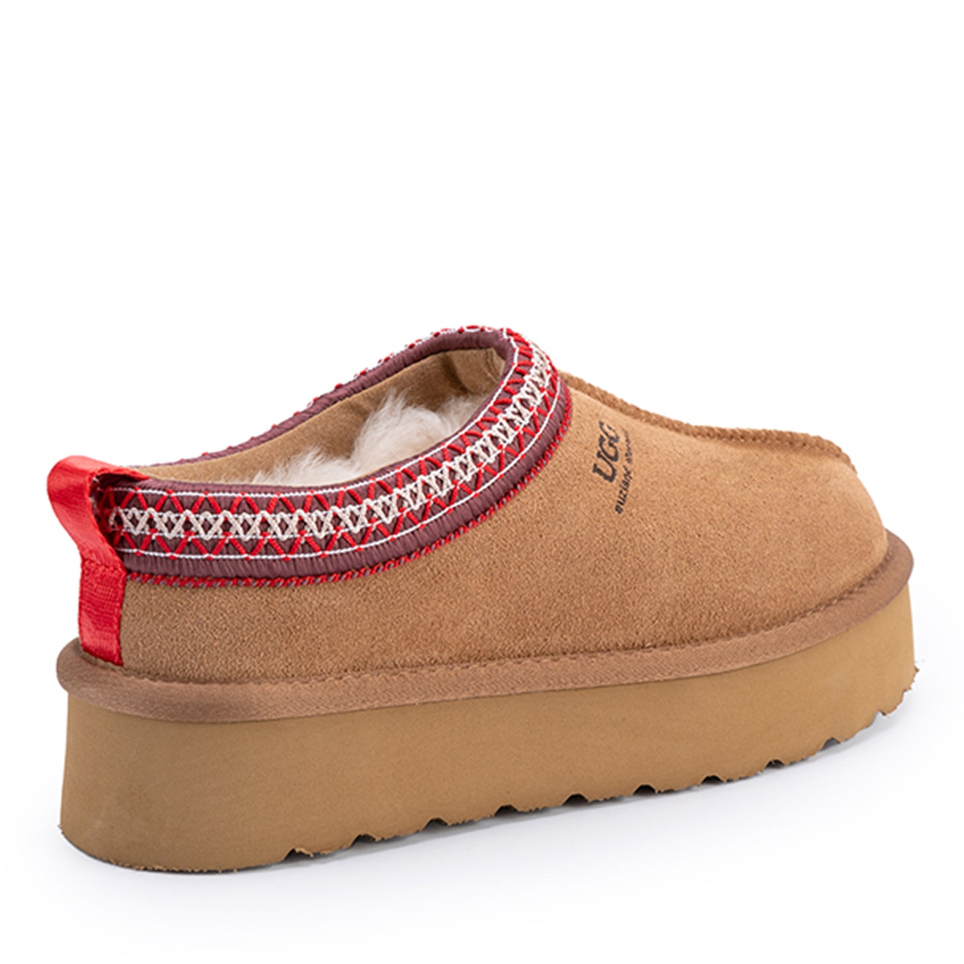 Premium Platform Tassie Ugg Slippers, for women in Chestnut view 7