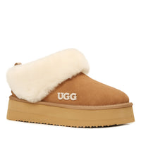 Fluffy Platform Ugg Slippers, for women in Chestnut view 2