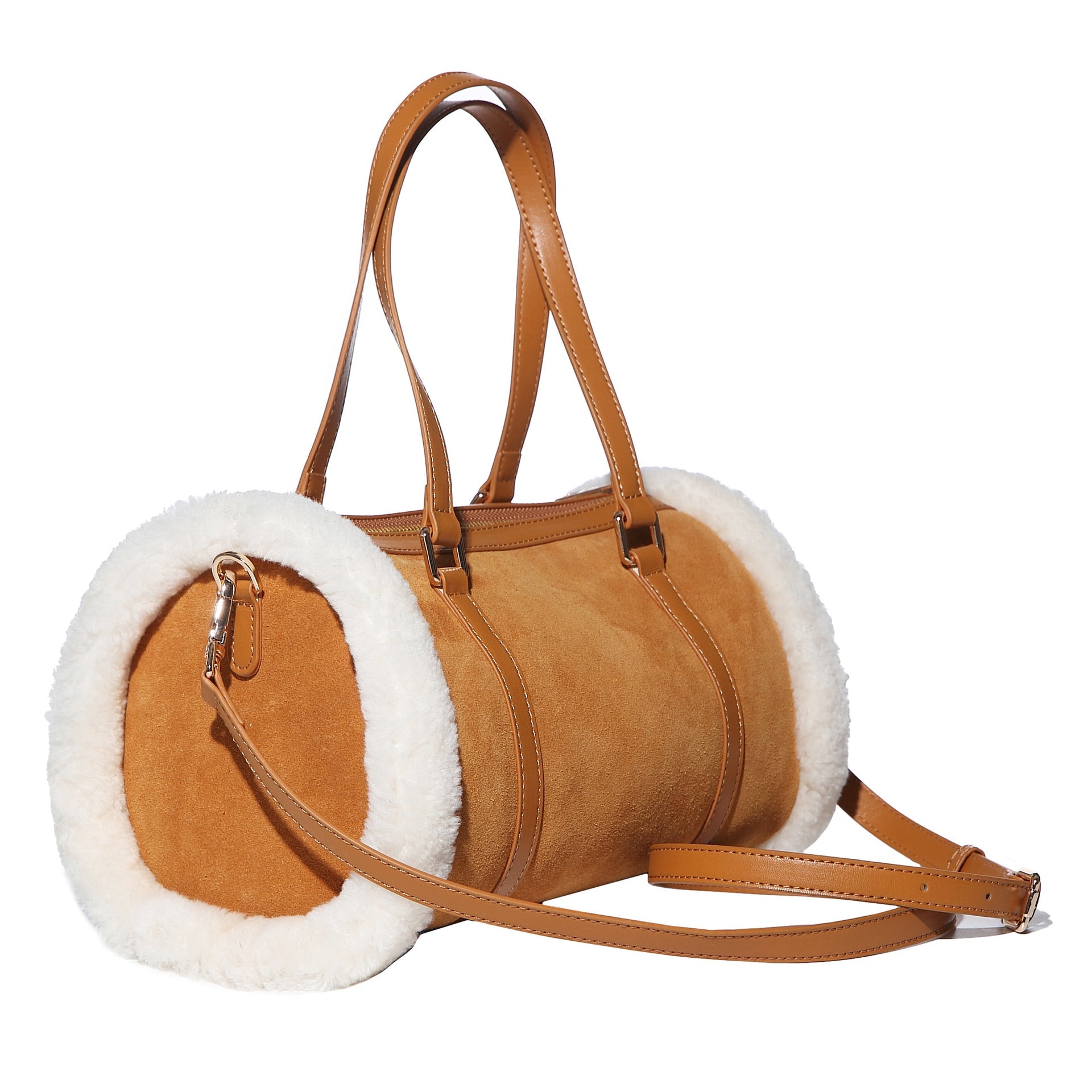 Fluffy Hand Bag Uggs women's fluffy sheepskin hand bag in Beige view 2