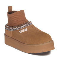 Tassie Knit Platform Uggs, women's slippers in Chestnut view 2