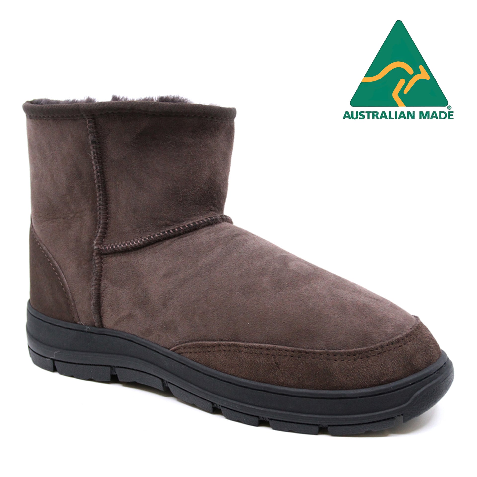 Australian Made - Terrain Ultra Short Uggs, women's and men's slippers in Chocolate view 3