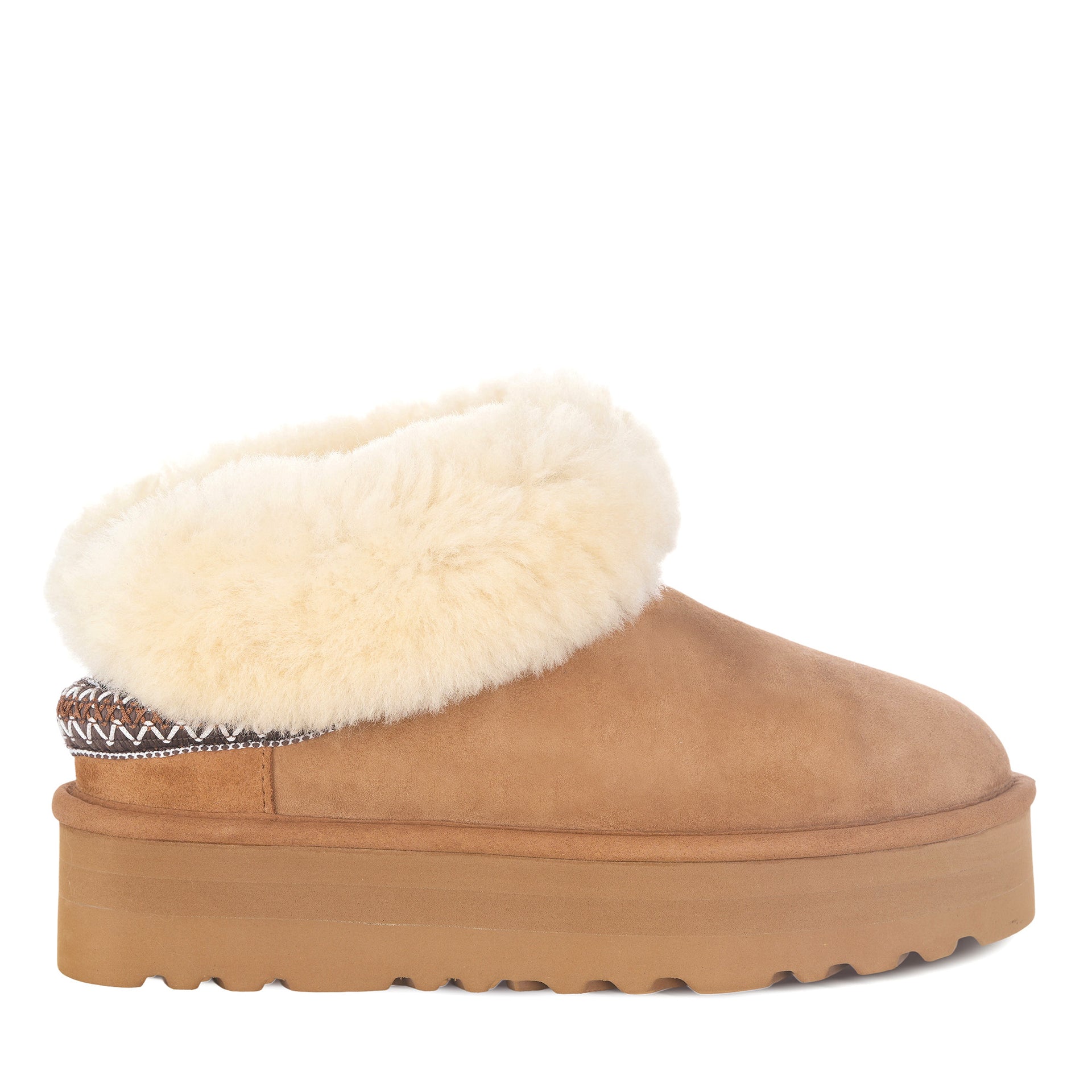 Foldable Platform Uggs, women's slippers in Chestnut view 2