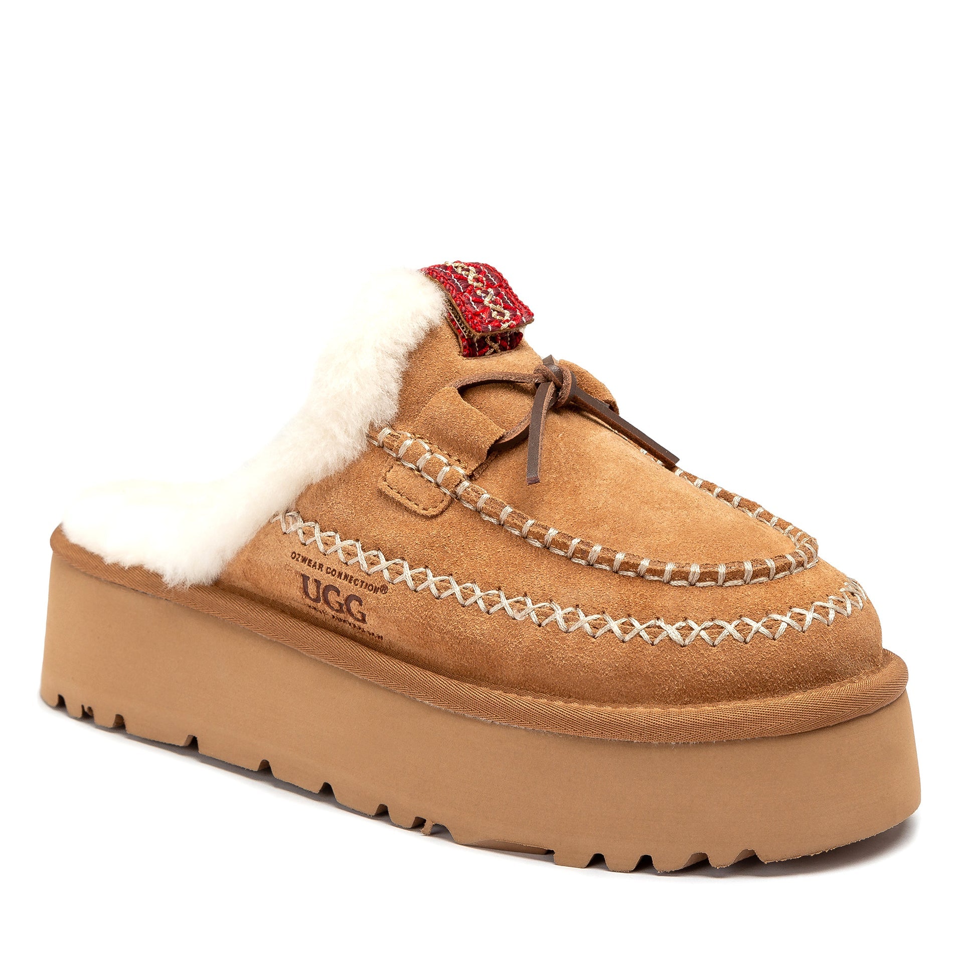 Lace Bow Platform Slippers women's sheepskin ugg slippers view 2