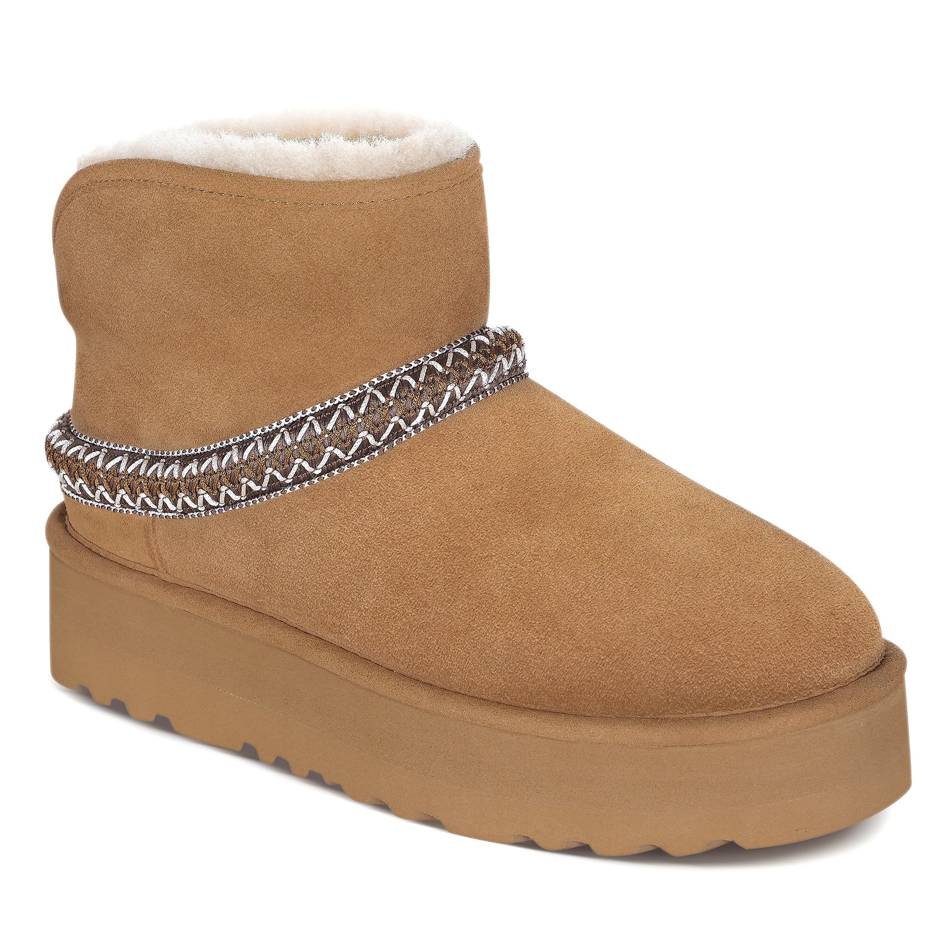 Foldable Platform Uggs, women's slippers in Chestnut view 3