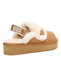 Detachable Platform Fluffy Uggs, women's slippers in Chestnut view 3