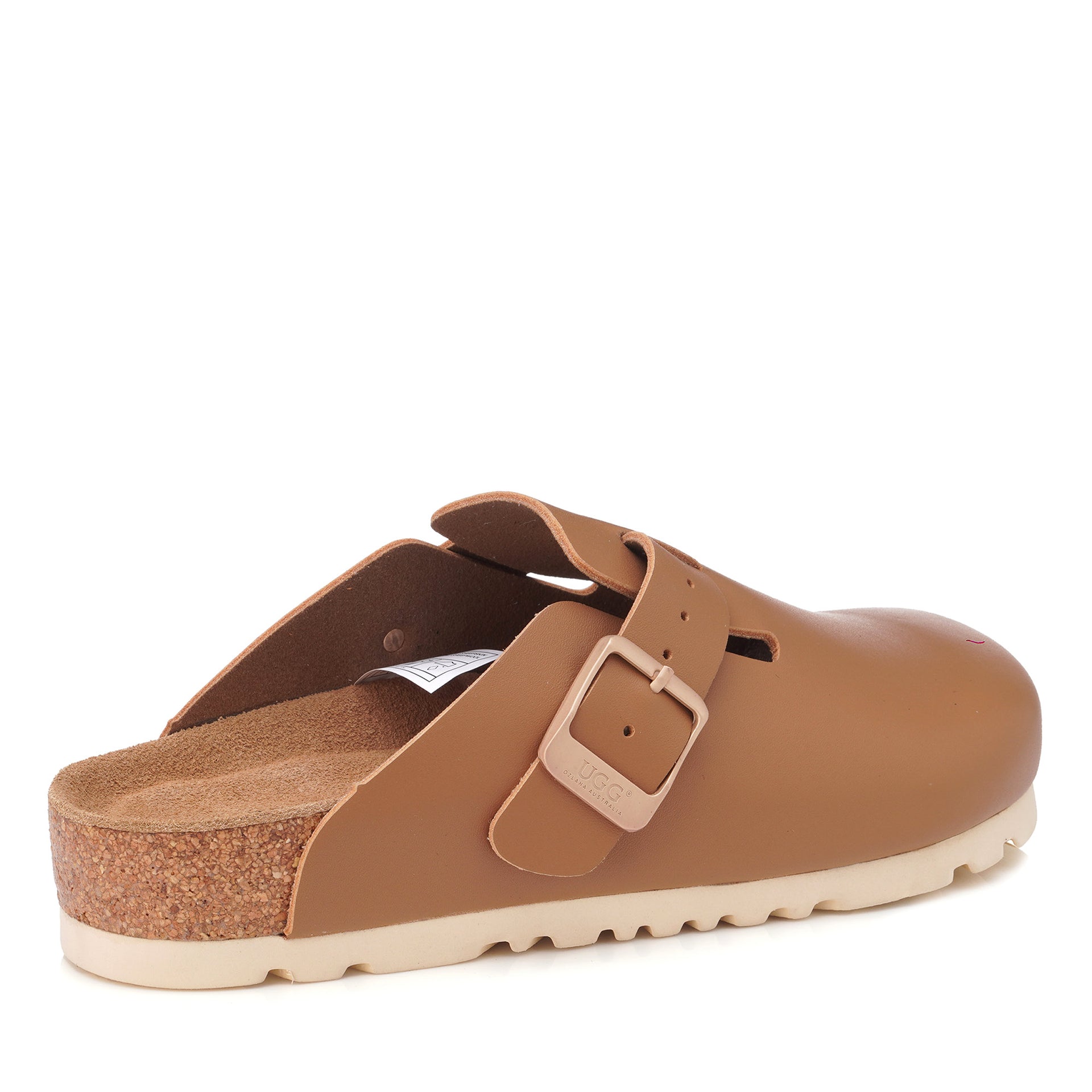 Smooth Leather Ugg Slippers, for women in Chestnut view 13