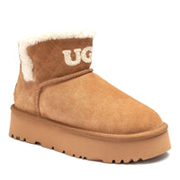 Fluffy Platform Ugg boots, for women in Chestnut view 1