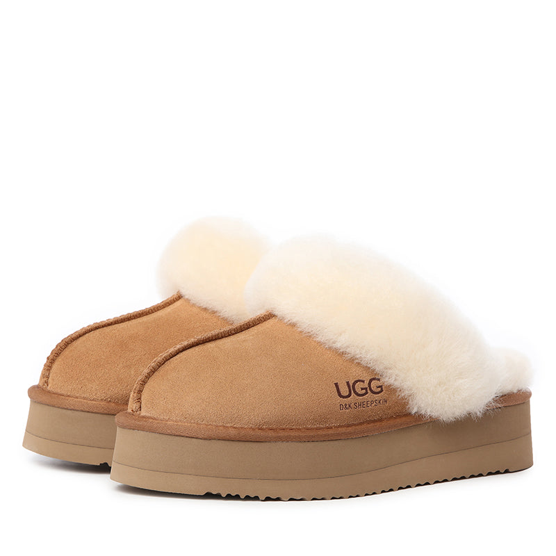 Platinum Platform Scuff Uggs