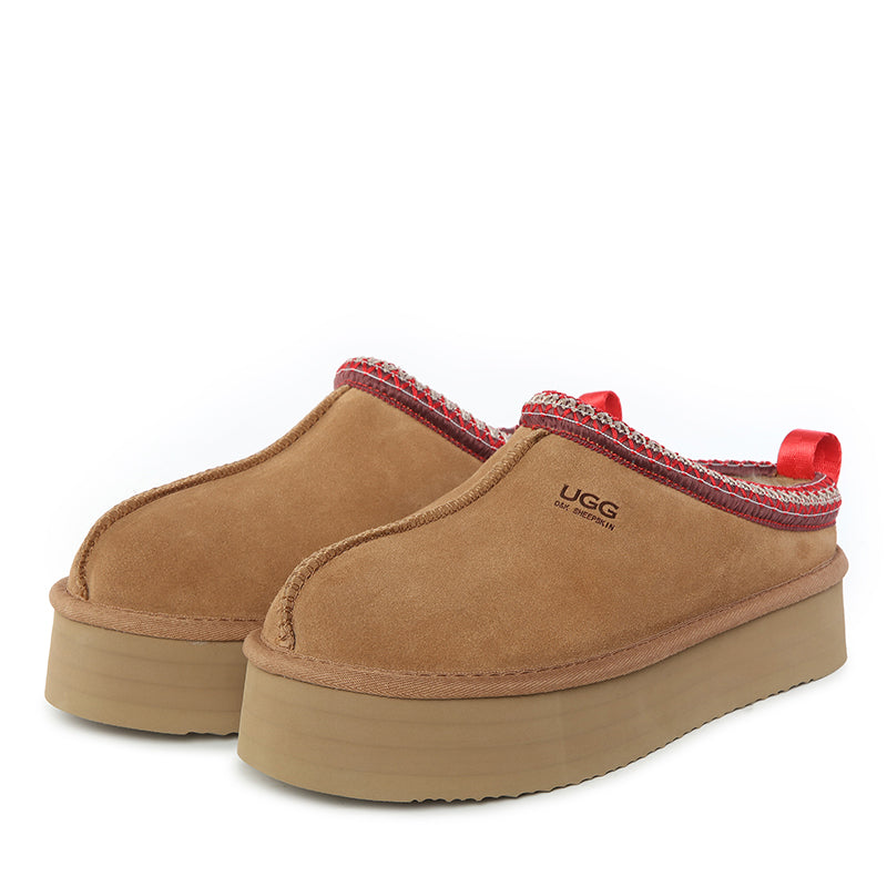 Platinum Tass Platform Ugg Slippers