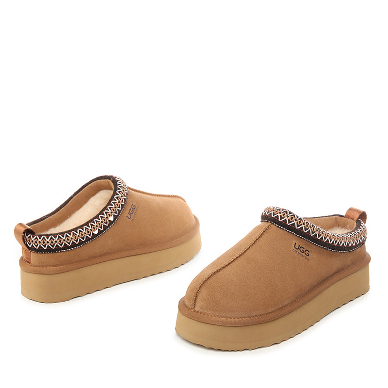 Platinum Tassie Platform Ugg Slippers