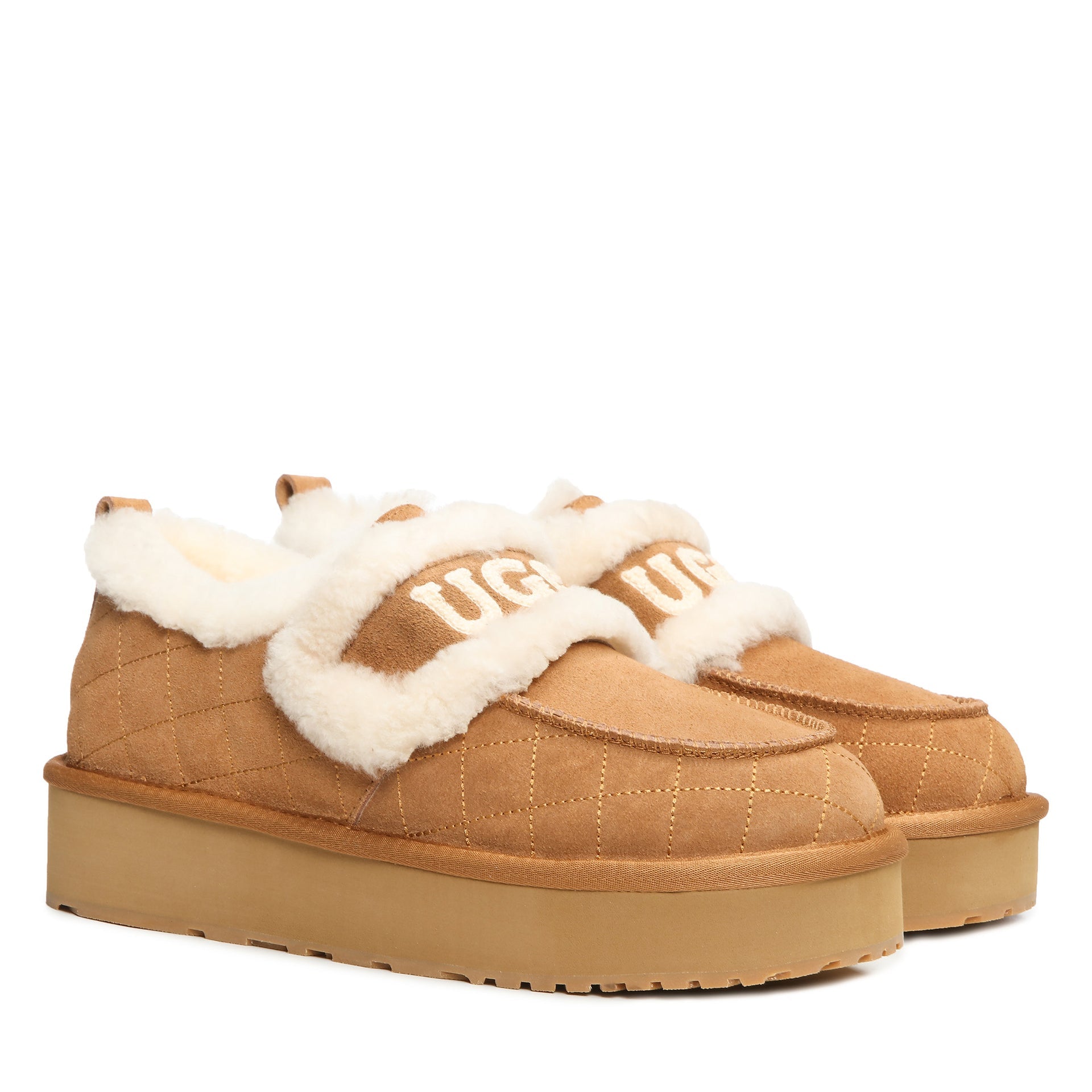 Diam Platform Ugg Slippers, for women in Chestnut view 4