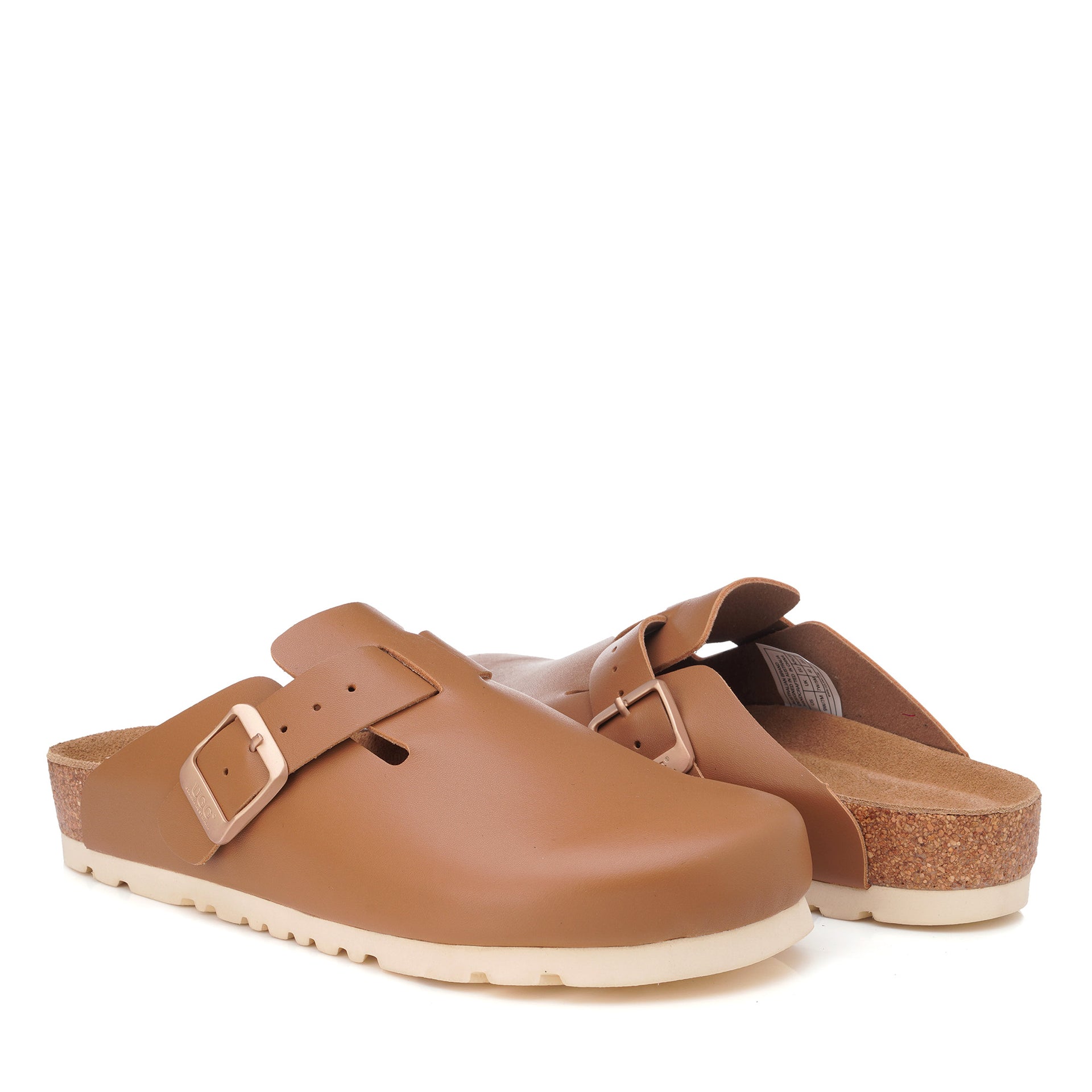 Smooth Leather Ugg Slippers, for women in Chestnut view 14