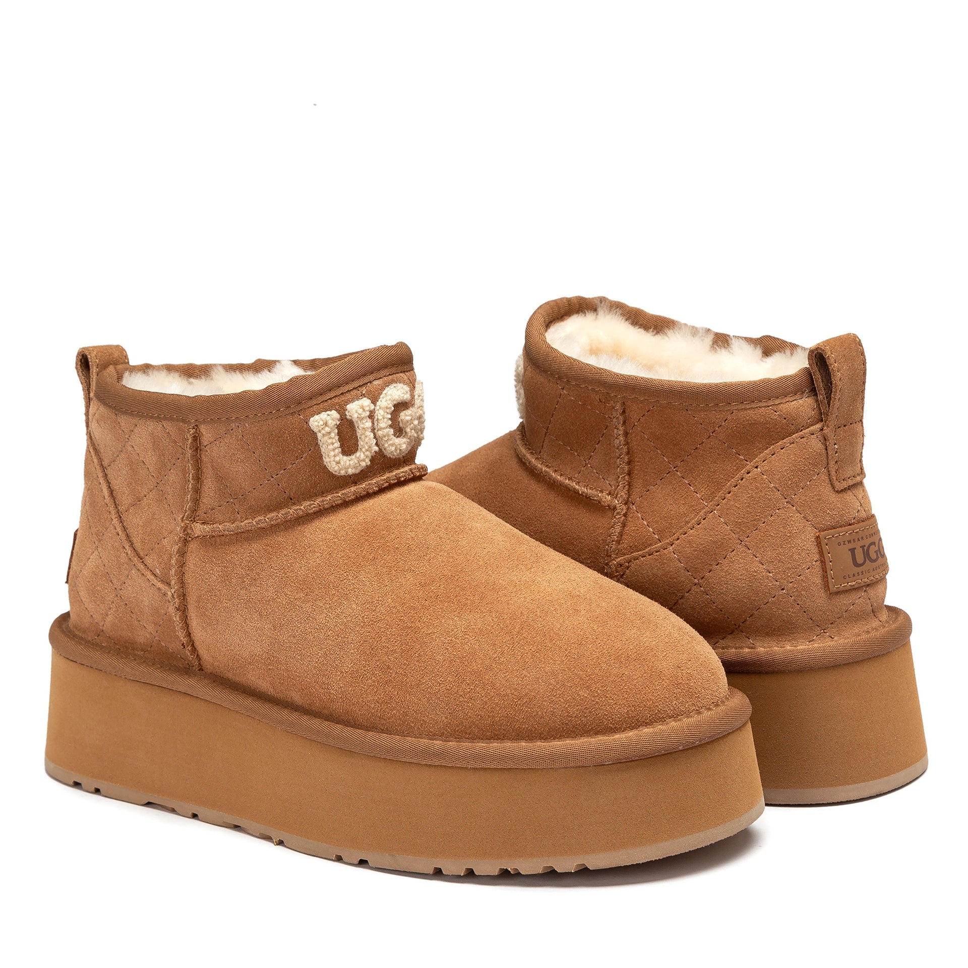 Louize Logo Platform Ugg Boots, for women in Chestnut view 4