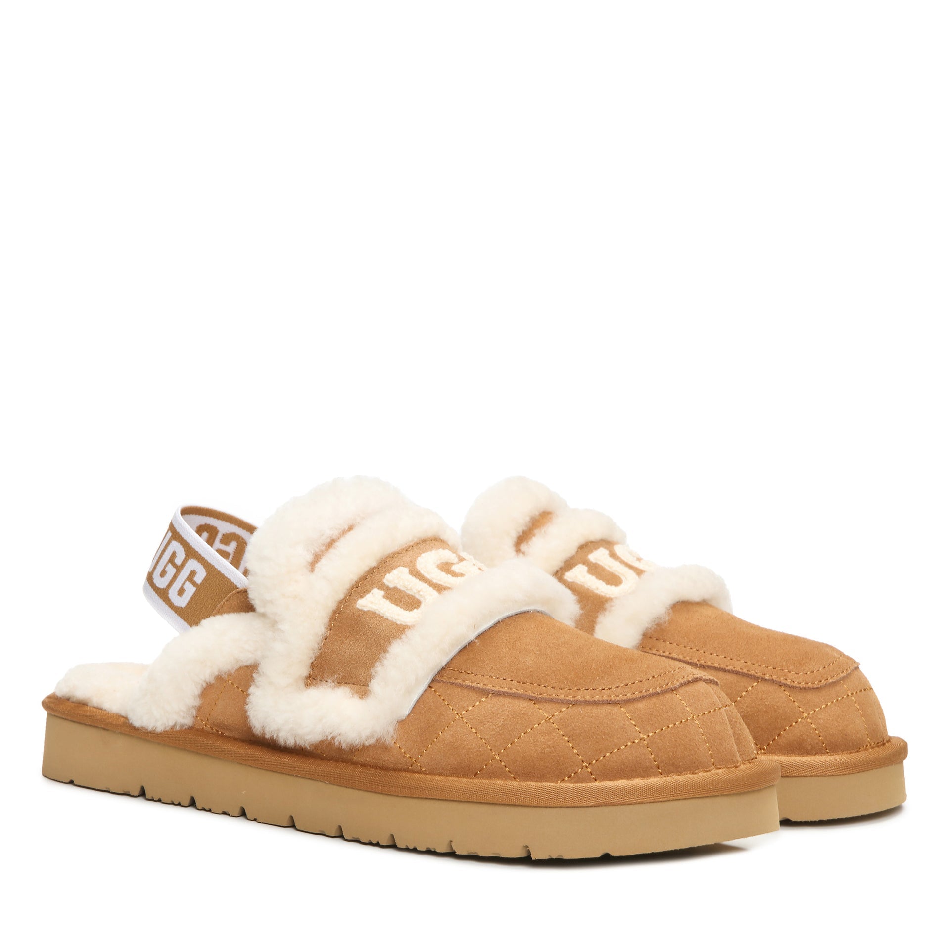 Detachable Fluffy Uggs, women's slippers in Chestnut view 4