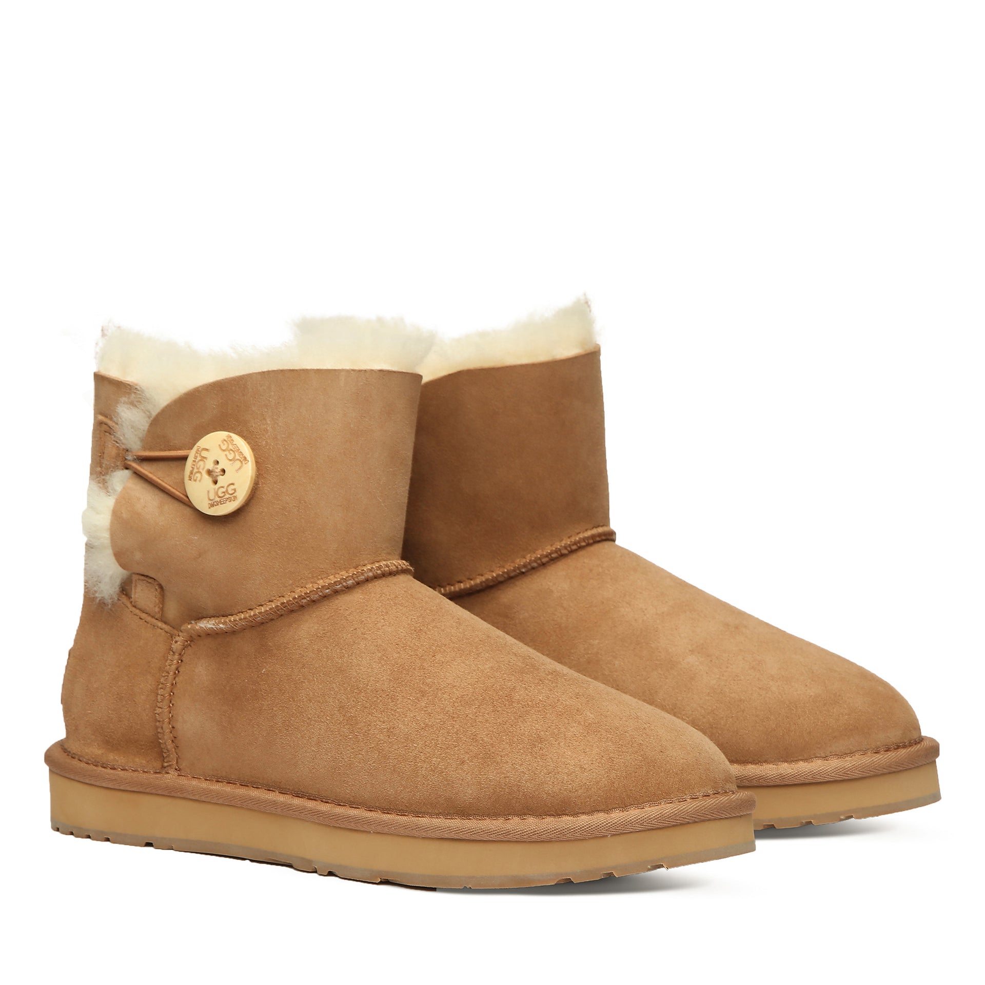 Classic Mini Button Uggs, women's boots in Chestnut view 4