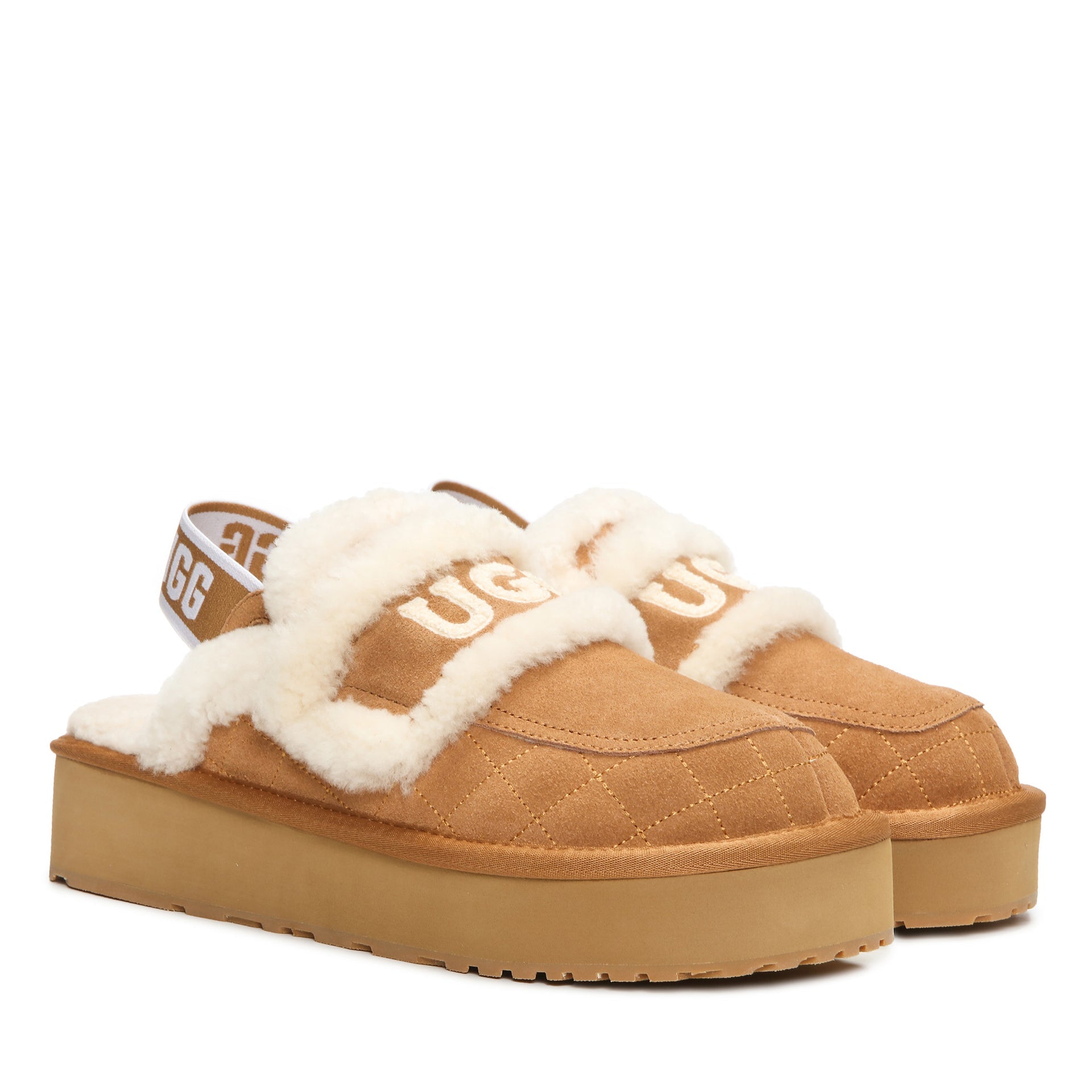 Detachable Platform Fluffy Uggs, women's slippers in Chestnut view 4