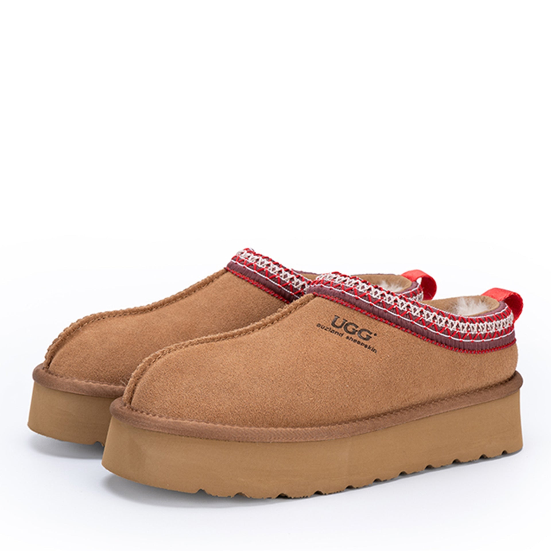 Premium Platform Tassie Ugg Slippers, for women in Chestnut view 8