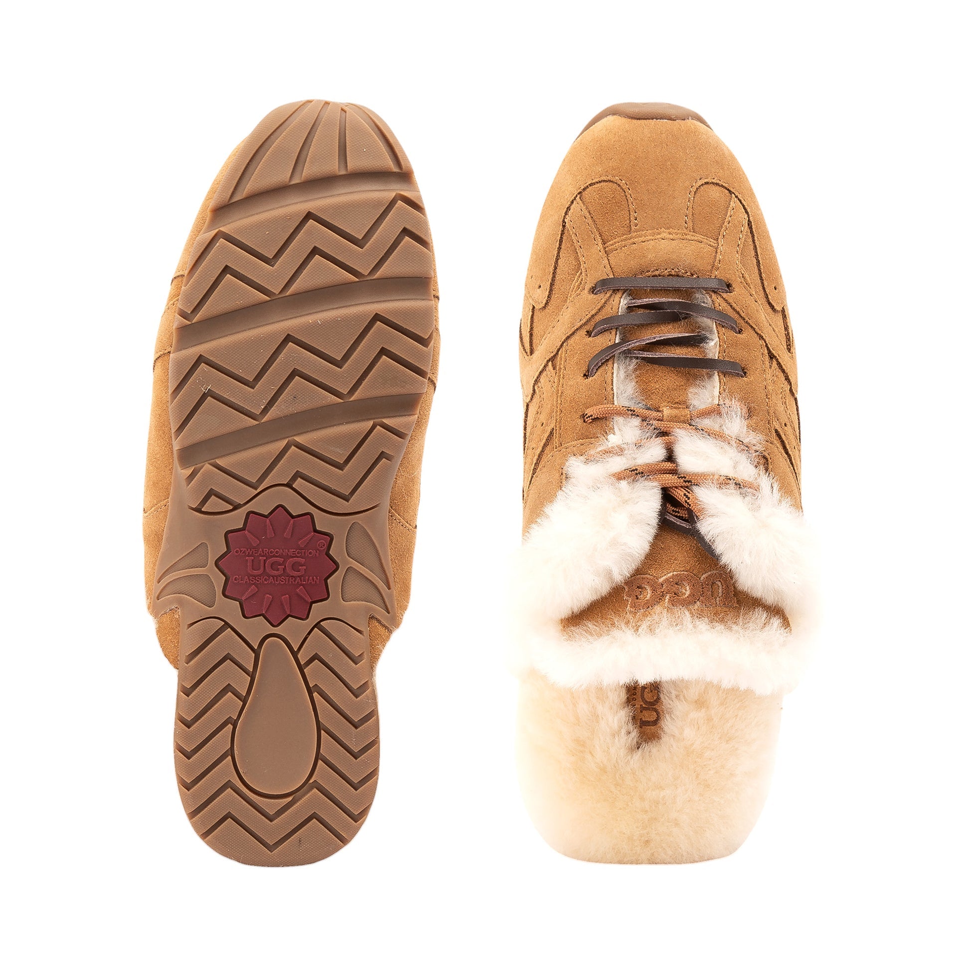 Cosy Shearling Ugg Slippers womens shearling ugg slippers in chestnut view 4