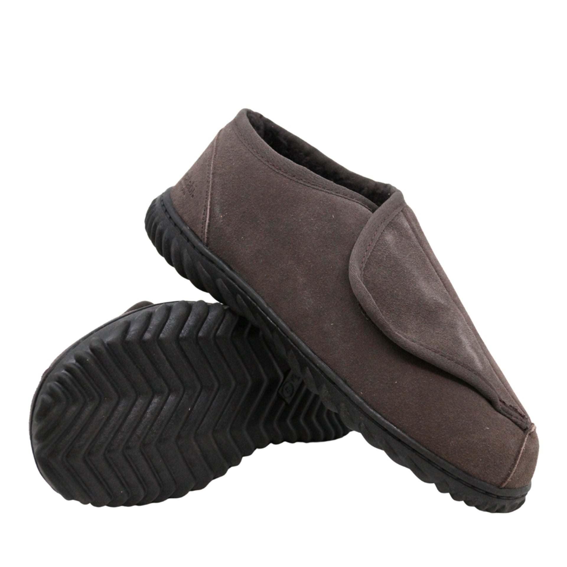 Ultimate Sheepskin Ankle Velcro, women's and men's ugg slippers in Chocolate view 18