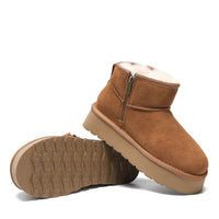 Platform Zip Uggs womens platform ankle ugg boots with zip in chestnut view 5