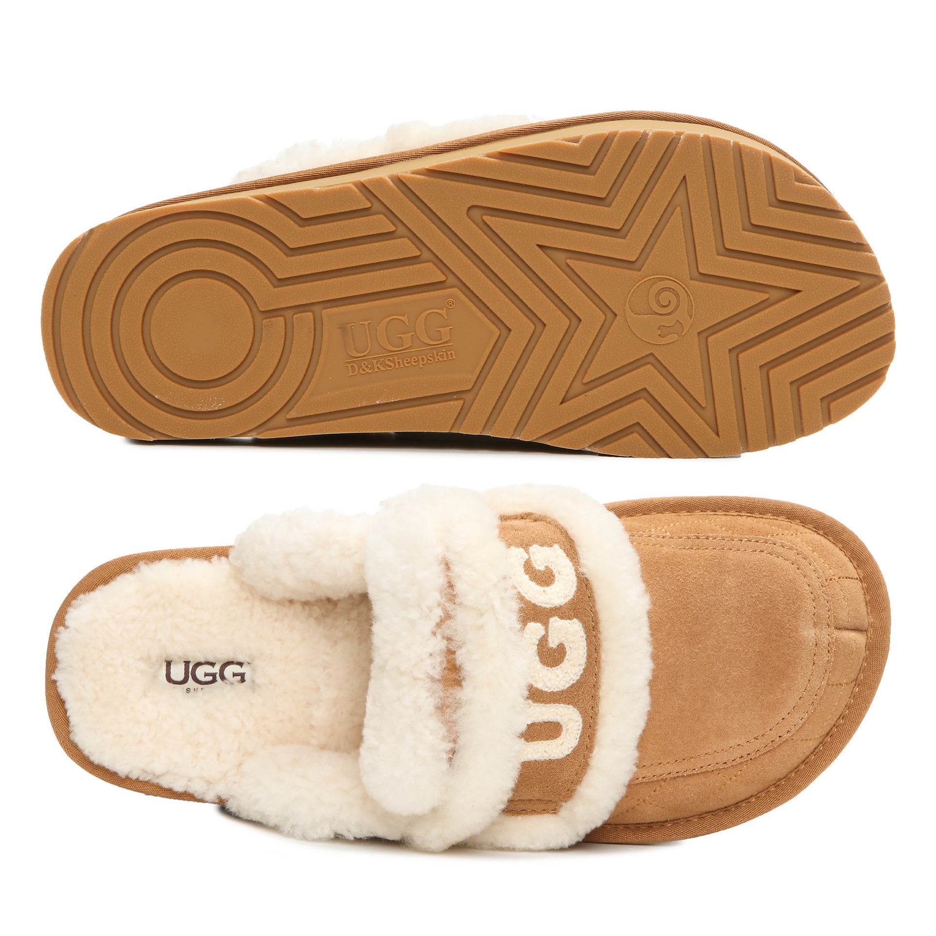 Detachable Platform Fluffy Uggs, women's slippers in Chestnut view 5
