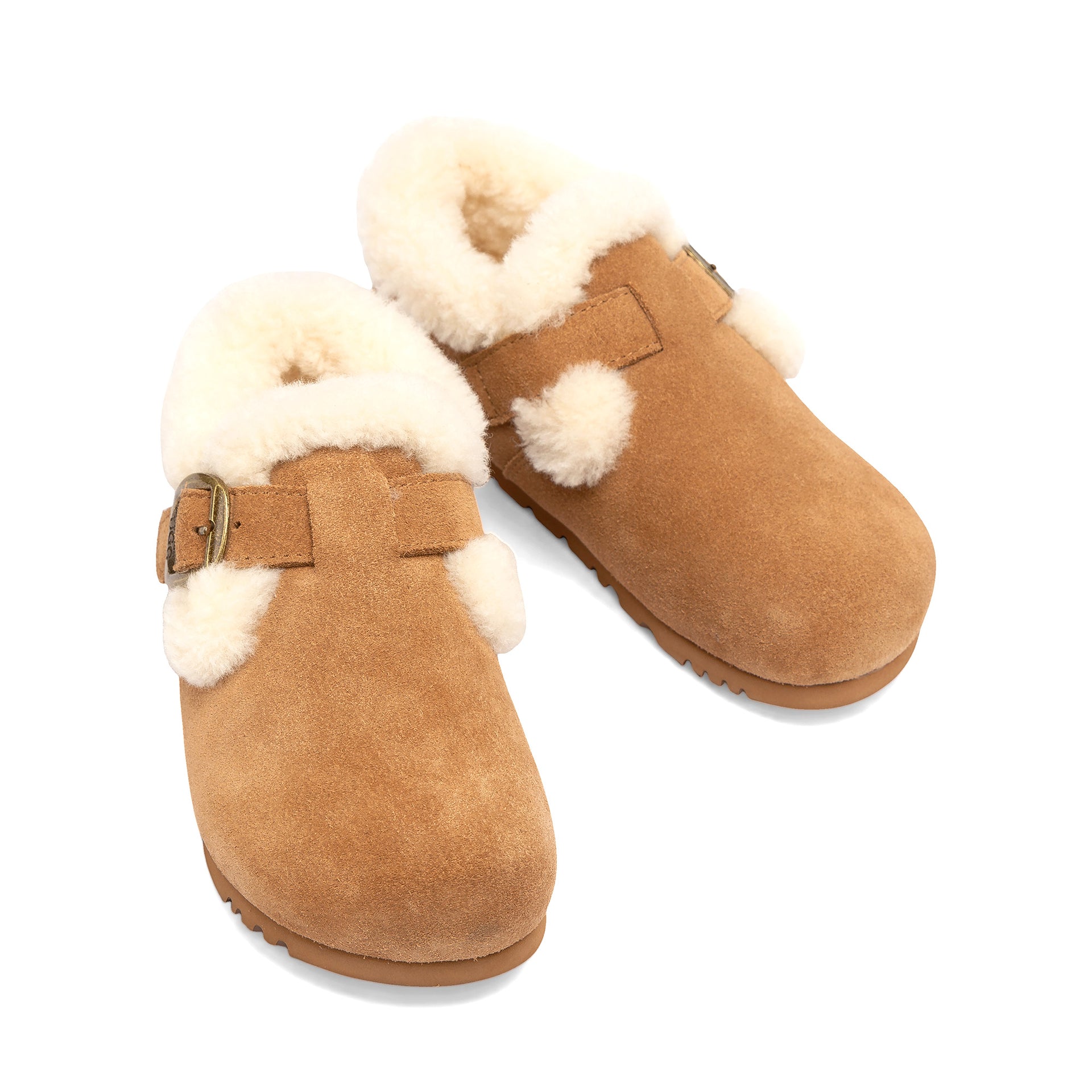 Fluffy Belts Ugg Slippers, for women in Chestnut view 5