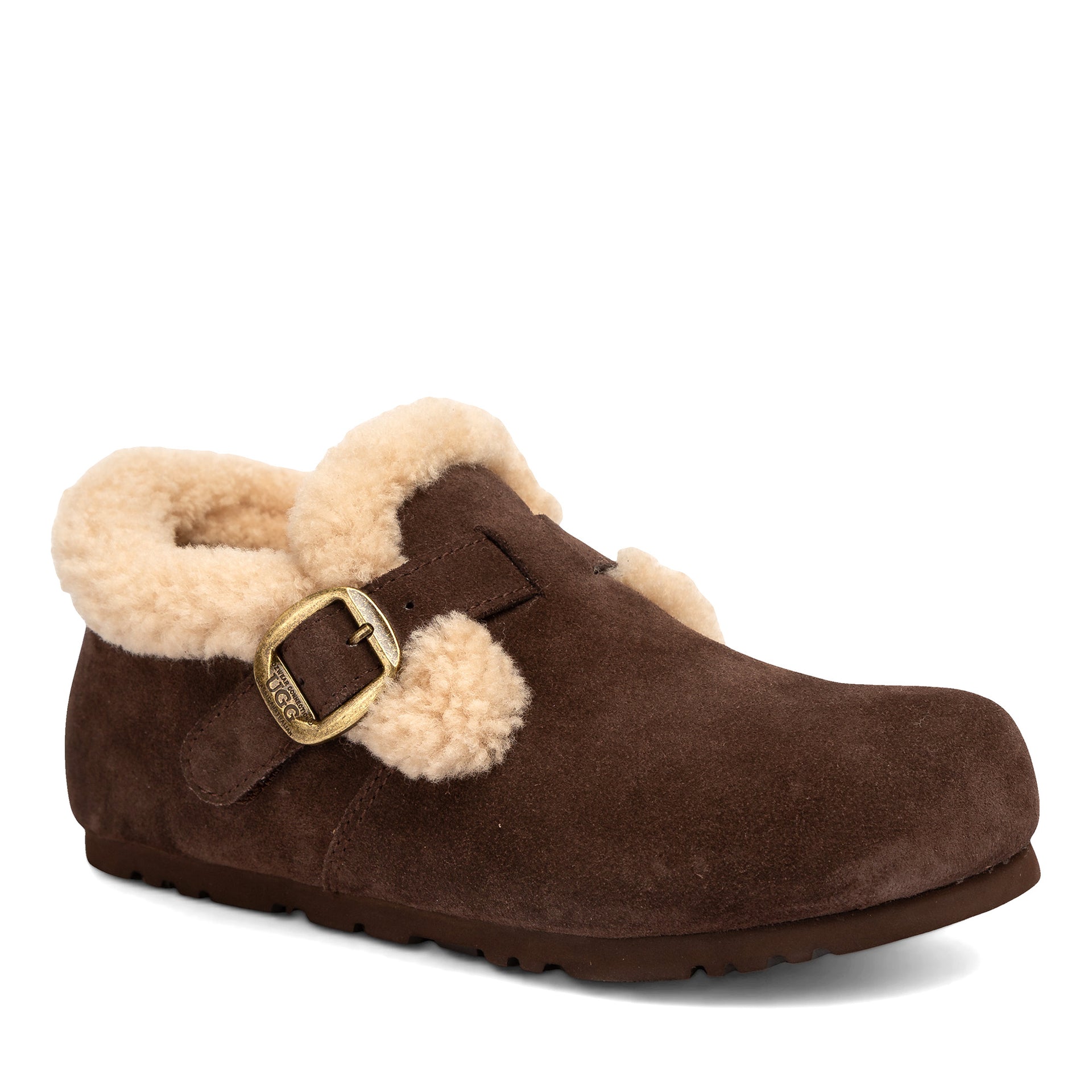 Fluffy Belts Ugg Slippers, for women in Chocolate view 8