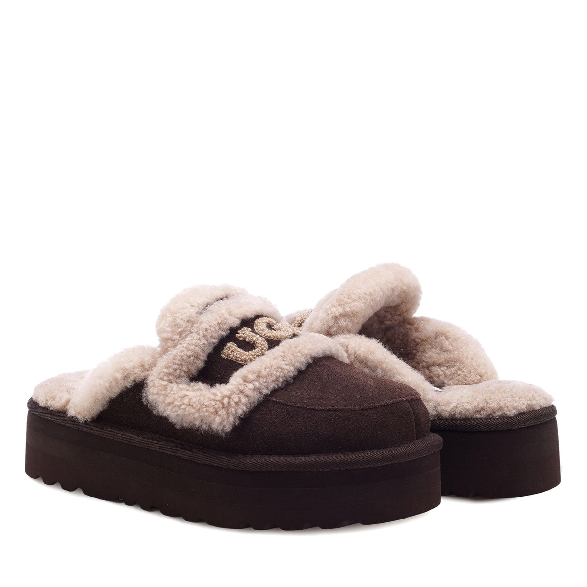 Logo Shearling Platform Uggs (DETACHABLE FEATURE)