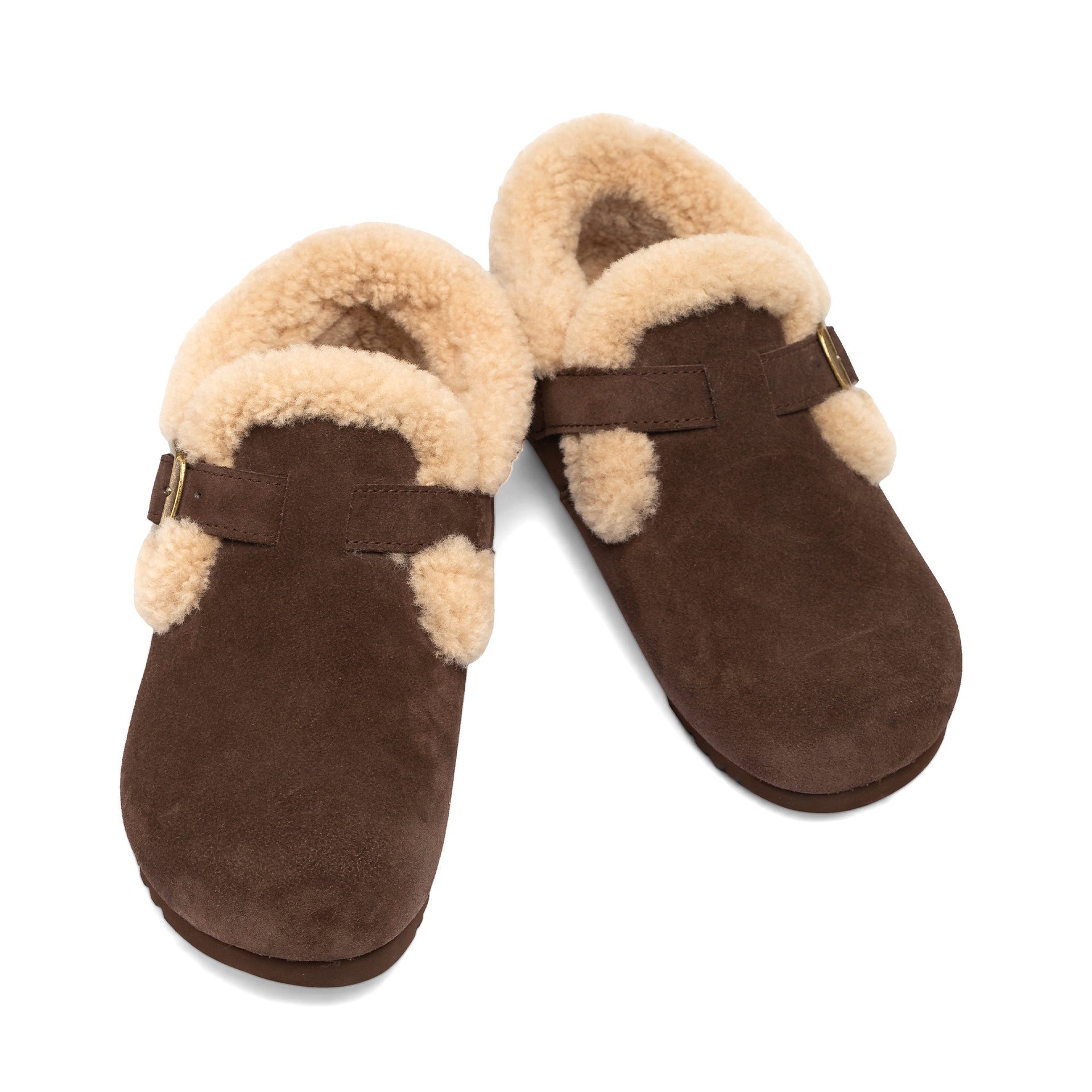 Fluffy Belts Ugg Slippers, for women in Chocolate view 11