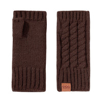 Fingerless Comfy Uggs, women's and men's gloves in Coffe view 7