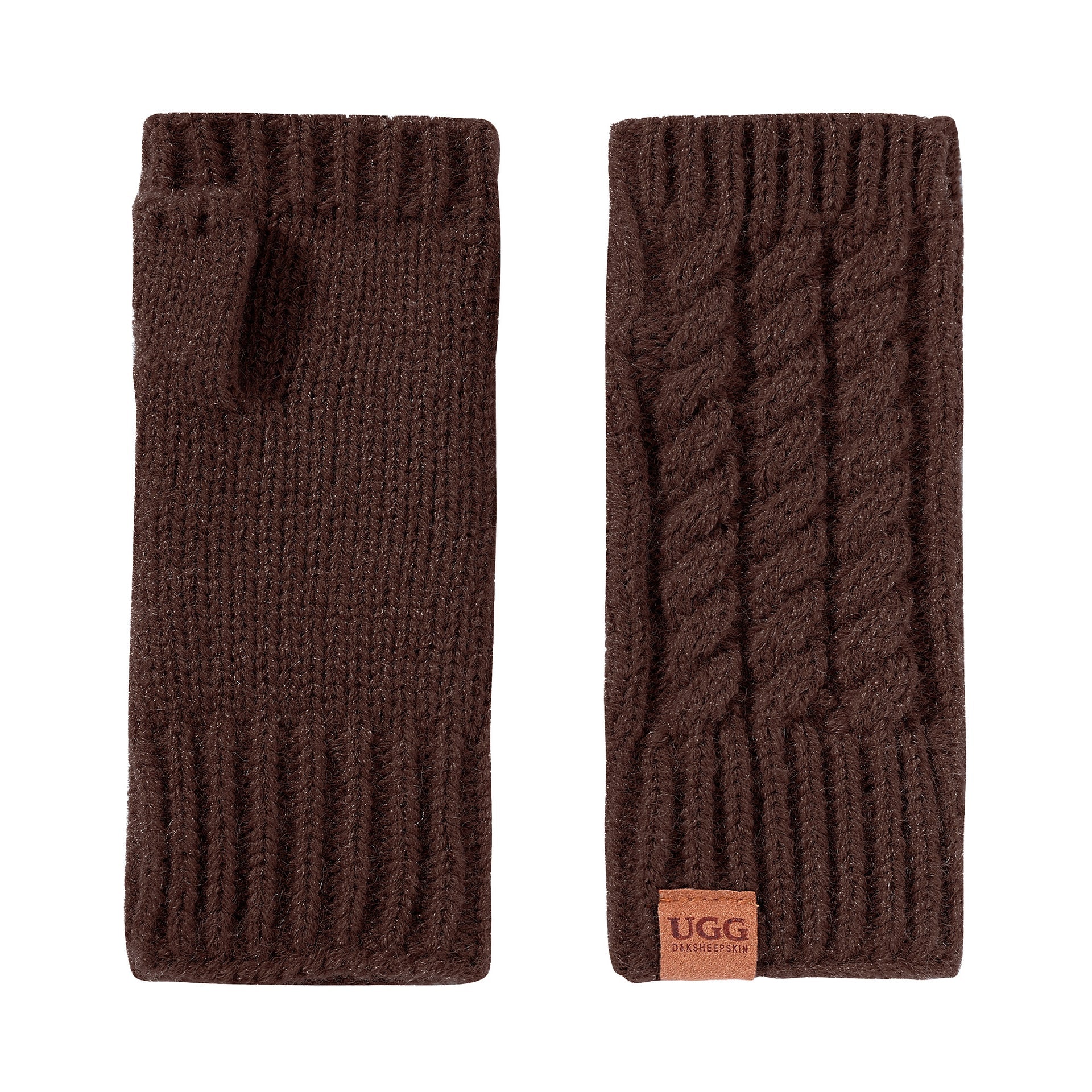 Fingerless Comfy Uggs, women's and men's gloves in Coffe view 7