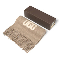 Cashmere Aus Wool Scarf Uggs, for women and men in Creamy Grey view 19