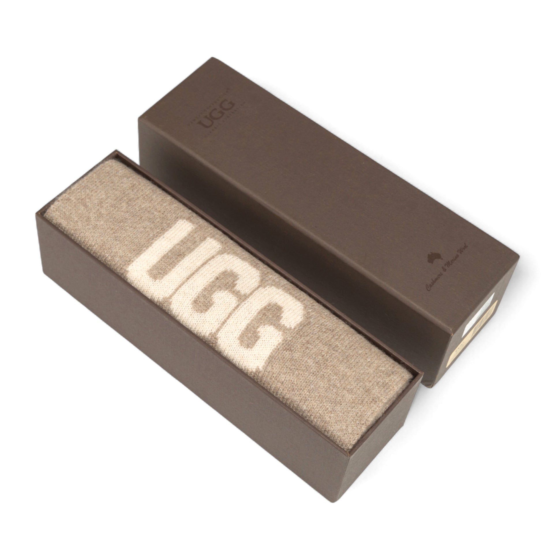 Cashmere Aus Wool Scarf Uggs, for women and men in Creamy Grey view 20