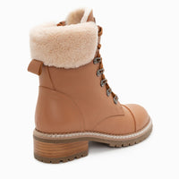 UGG Lyric Lace Up Leather Boots, for women in Tan view 4