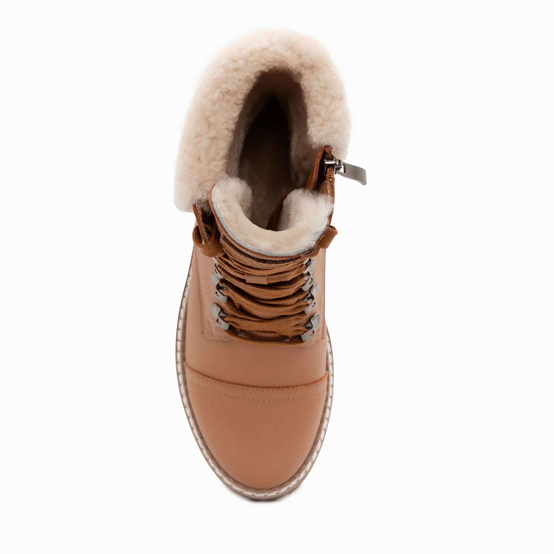 UGG Lyric Lace Up Leather Boots, for women in Tan view 5