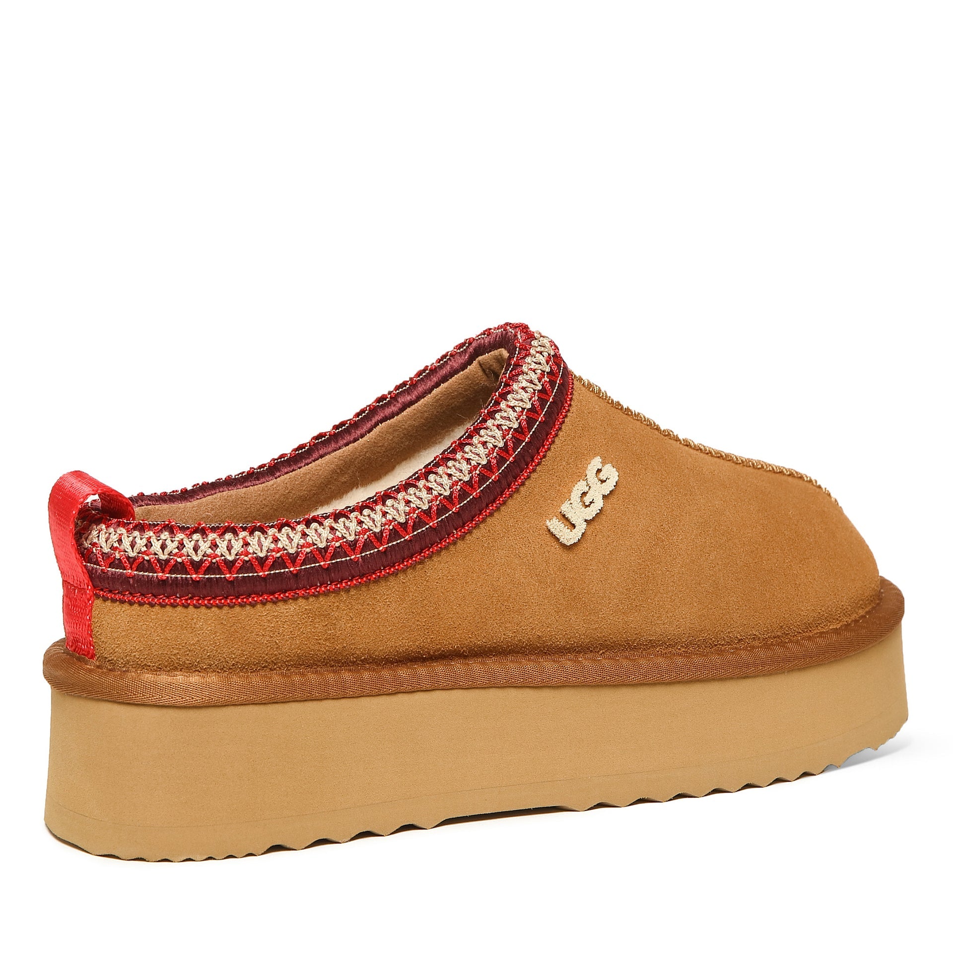Tassie Logo Platform Uggs, women's slippers in Chestnut / Red view 2