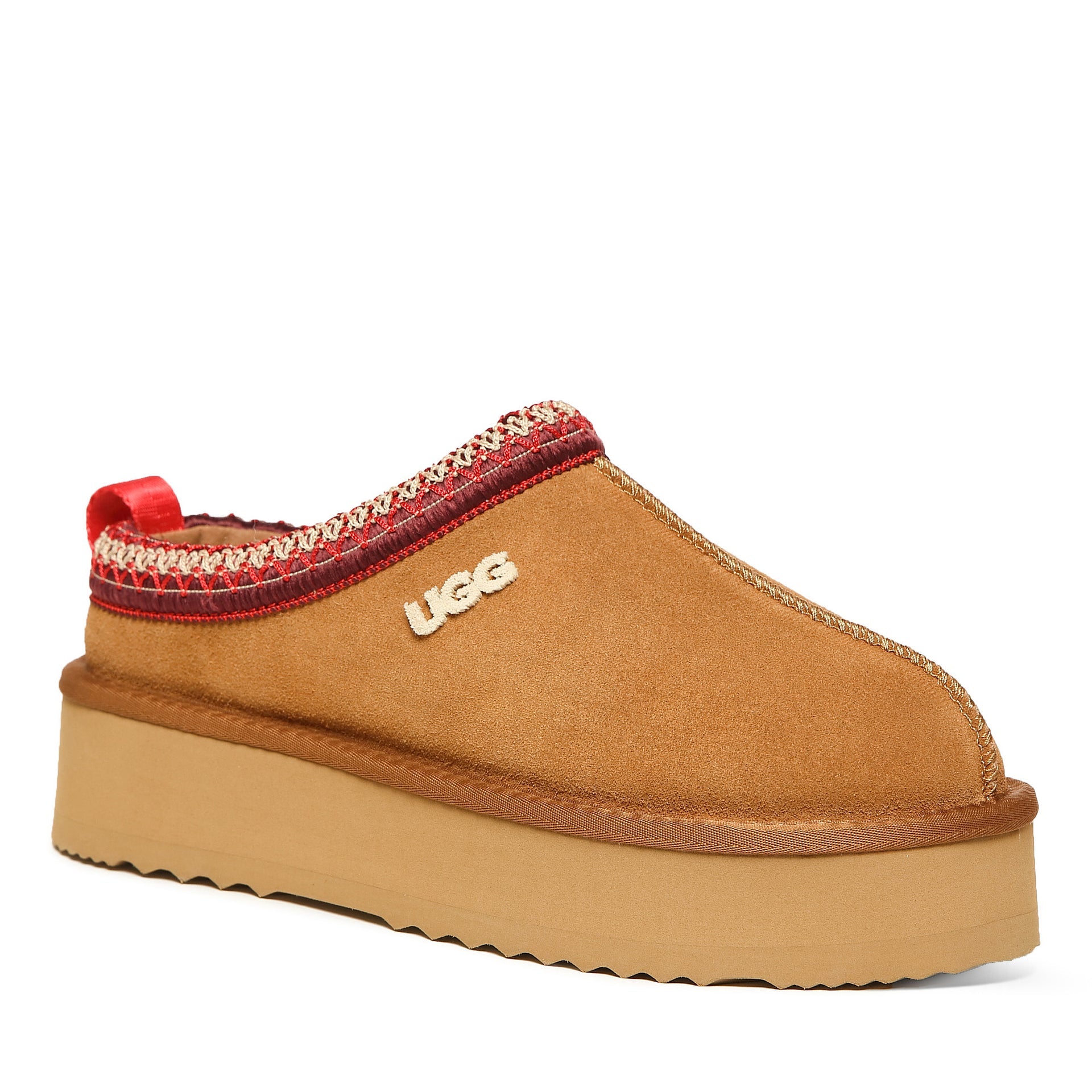 Tassie Logo Platform Uggs, women's slippers in Chestnut / Red view 3