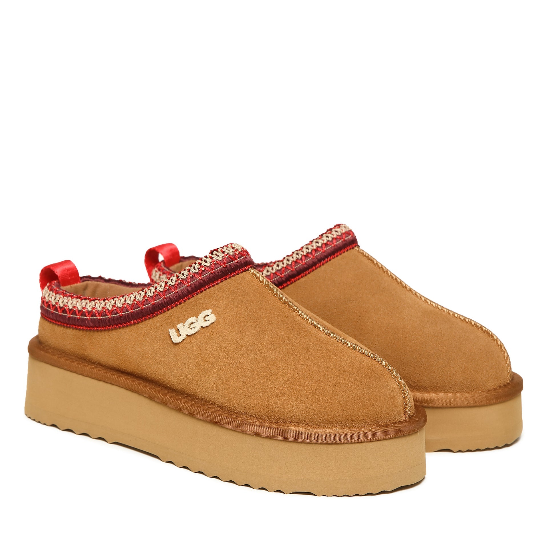 Tassie Logo Platform Uggs, women's slippers in Chestnut / Red view 4