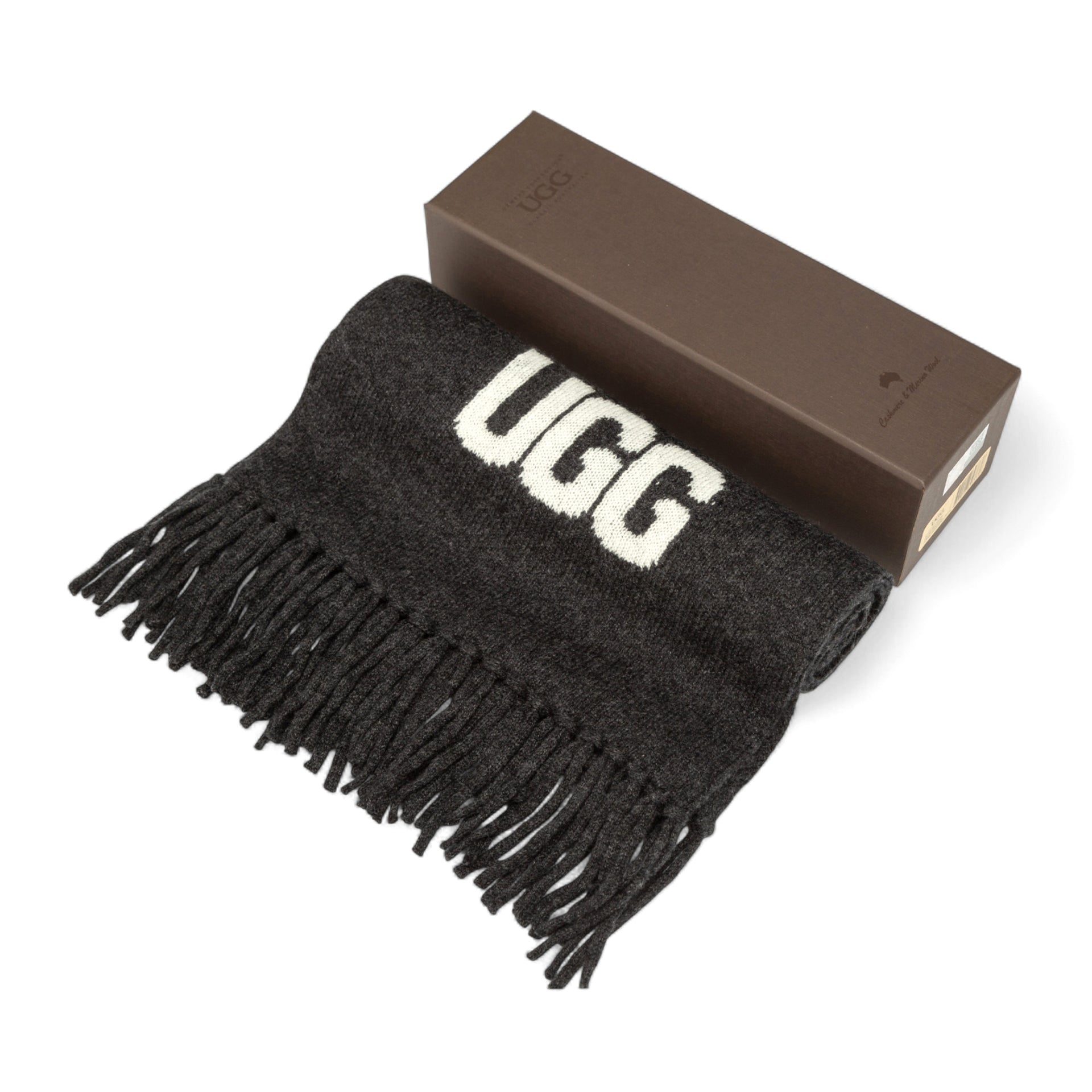 Cashmere Aus Wool Scarf Uggs, for women and men in Charcoal view 24