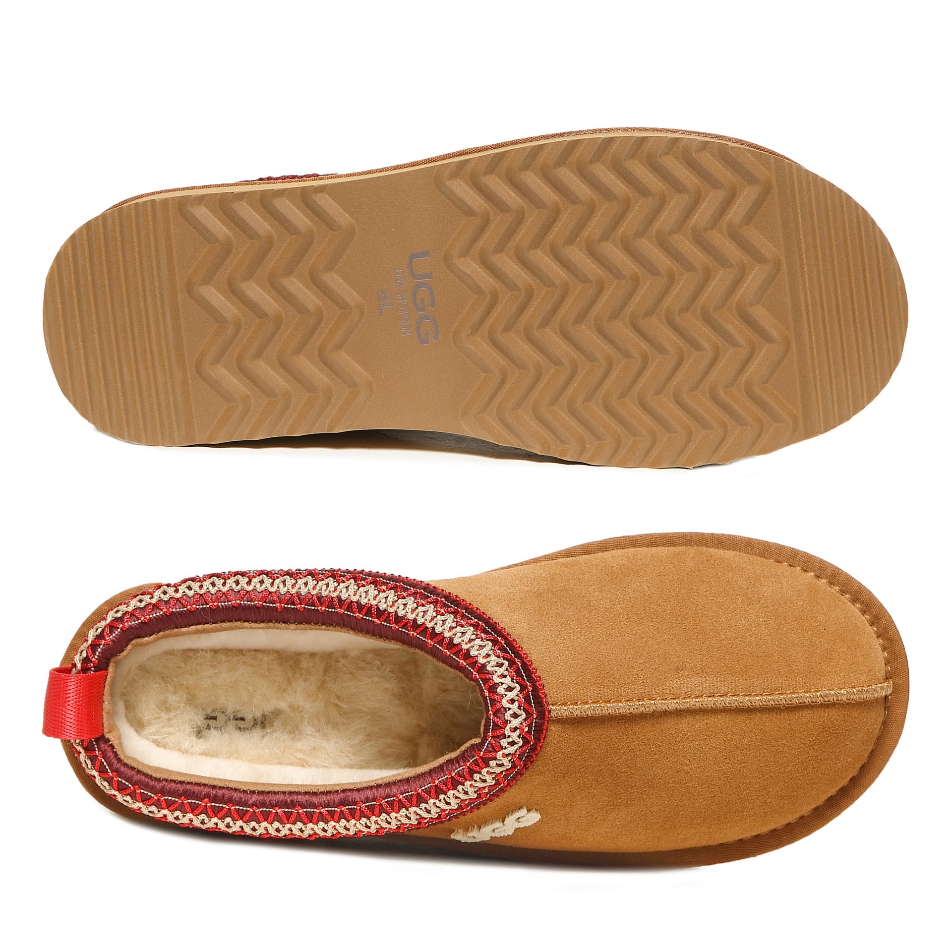 Tassie Logo Platform Uggs, women's slippers in Chestnut / Red view 5