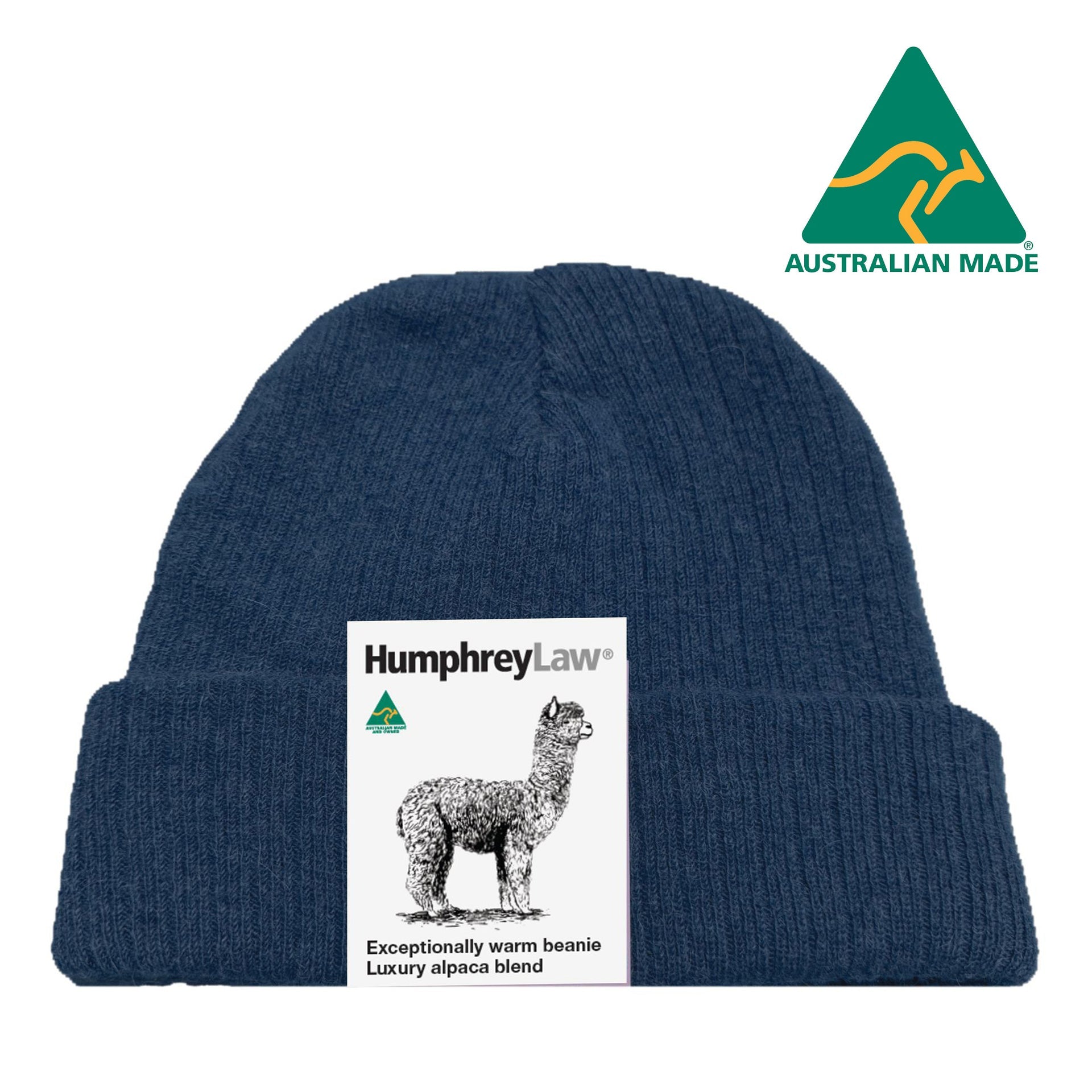 Premium Alpaca Beanies, for women and men in Denim view 1