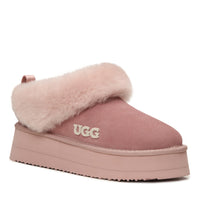 Fluffy Platform Ugg Slippers, for women in Dawn Pink view 11