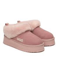 Fluffy Platform Ugg Slippers, for women in Dawn Pink view 12