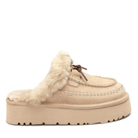 Lace Bow Platform Slippers