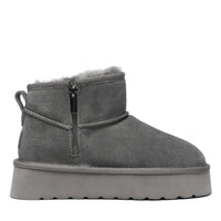 Platform Zip Uggs womens platform ankle ugg boots with zip in grey view 6