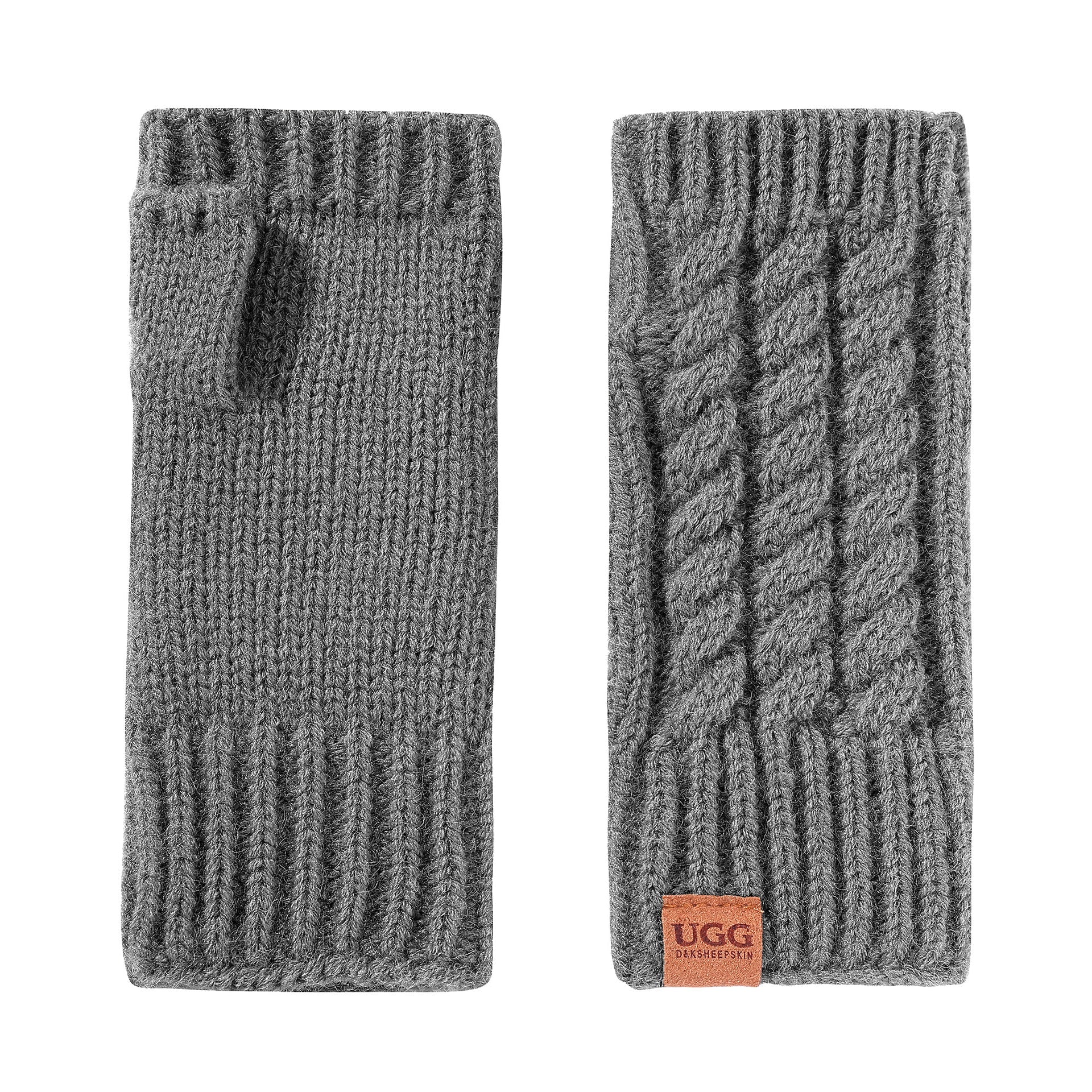 Fingerless Comfy Uggs, women's and men's gloves in Grey view 10