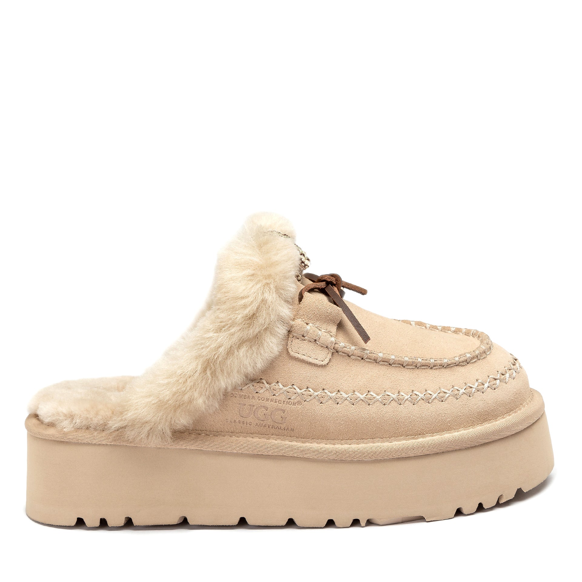 Lace Bow Platform Slippers women's sheepskin ugg slippers view 5